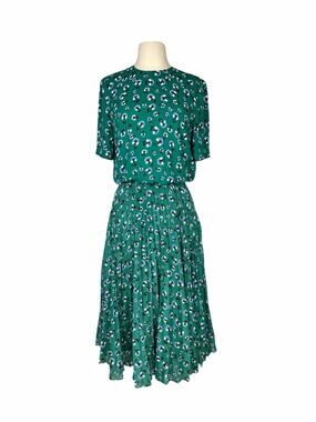 Samsoe Samsoe green floral skirt top set XS